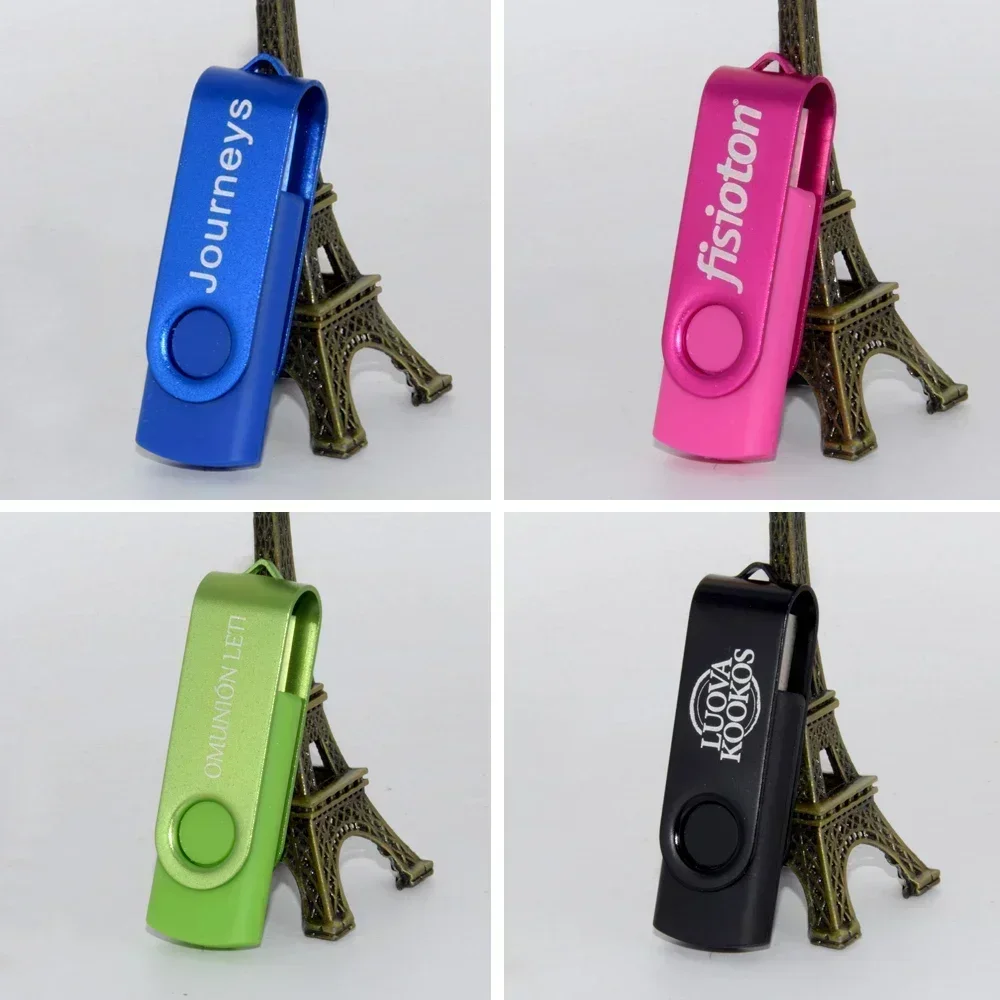 Metal USB 2.0 Flash Drive, Pen Drive, U Disco, Memory Stick, Presentes, 4GB, 8GB, 16GB, 32GB, 64GB, 10Pcs Lot