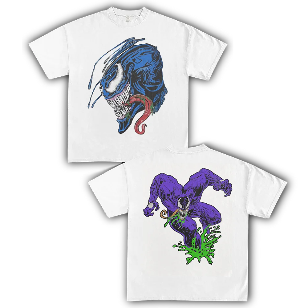 

Футболка Homage Tees Blue Vm с американским ретро-принтом персонажа комикса, повседневная, свободного кроя, из чистого хлопка, с круглым вырезом