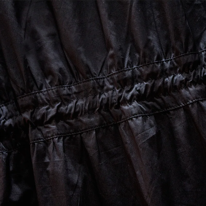 Grande taille été Dr femmes ample Dstring genou longueur ort Sve t-shirt jupe longue taille haute couleur Pure trajet Sle