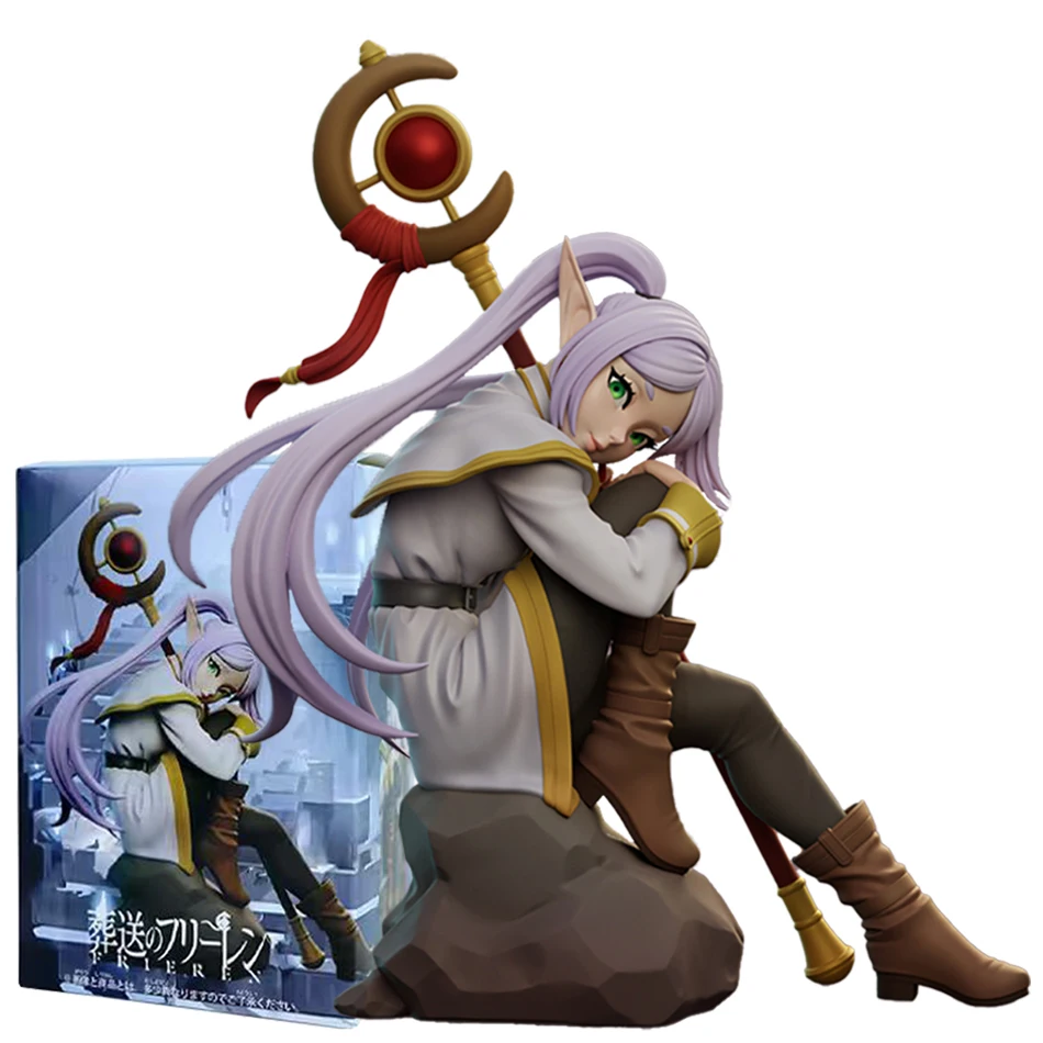 Frieren: Beyond Journey's End Nudelstopper 13,5CM PVC Sitzende Anime-Actionfigur Desktop-Ornamente Sammlerstück Modellfiguren