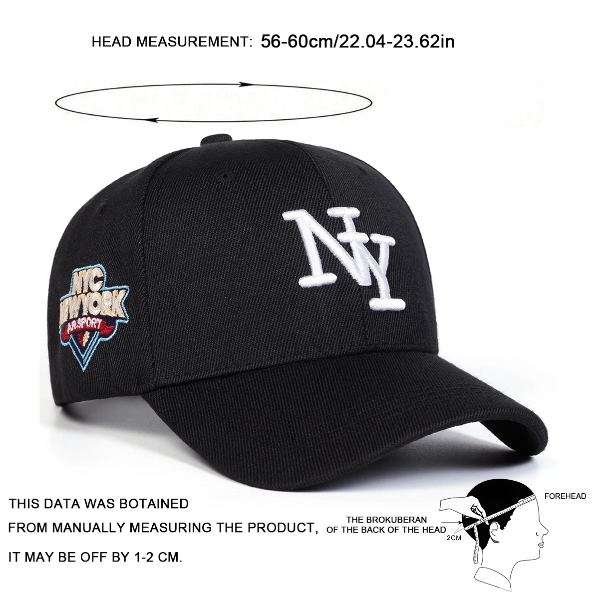 Unisex NY Brief Stickerei Baseball Caps Frühling Herbst Outdoor Einstellbare Casual Hüte Sonnenschutz Hut Sport Kappe – Detail 8