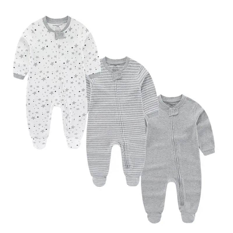 Fetchmous 3 pcs/lot Baby Jumpsuit Four Seasons Long Sleeve 100% Cotton Boys Girls Cute Cartoon Clothes Bodysuit Baby Rompers