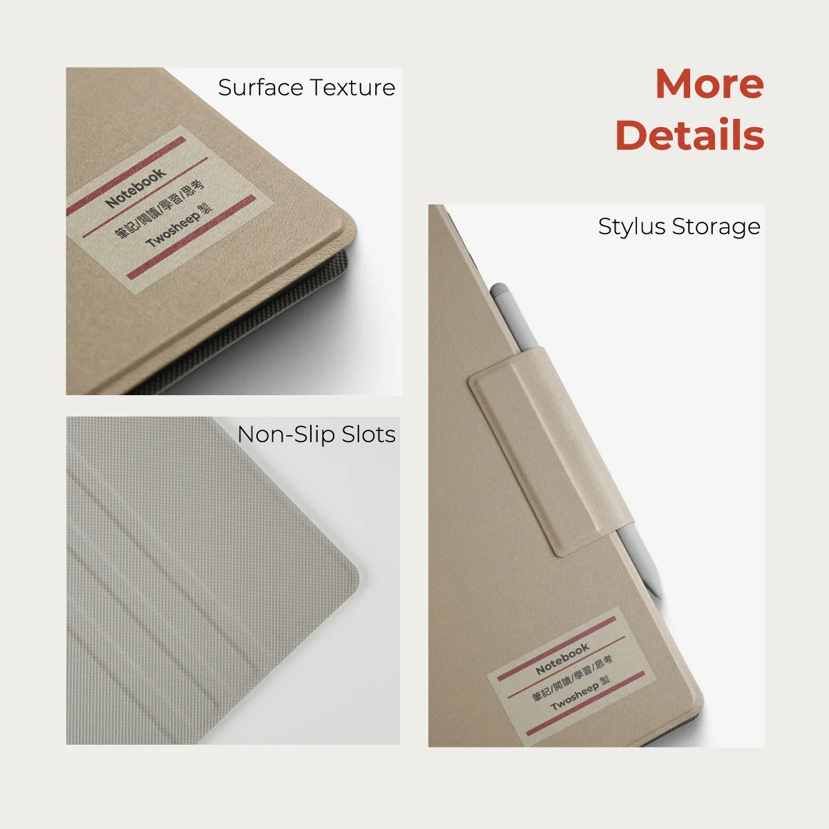 twosheep Klassisches Notizbuch mit magnetischem Kernetui, passend für Kindle Scribe 11 Zoll 2025 Scribe Colorsoft, Auto-Wake-Funktion, Stifthalter und Ständer – Detail 5