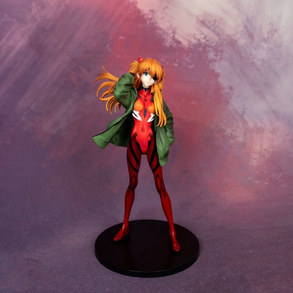

Anime Neon Genesis Evangelion Asuka Langley Soryu Jooded Jacket PVC Action Figure Collectible Model Doll Toy 24CM