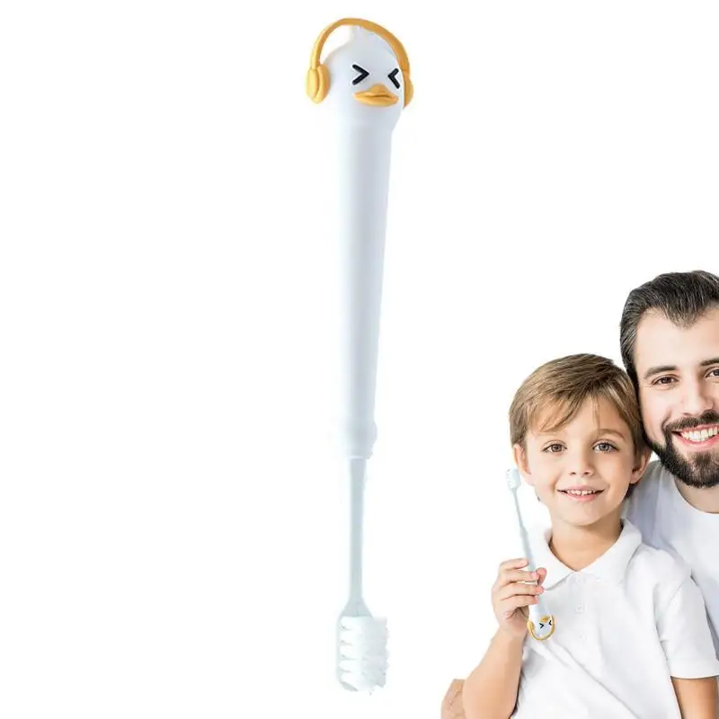 

Duck Toothbrush Duck Shaped Child Sized Manual Toothbrushes Deep Cleaning Lovely Tooth Brush With Silicone Handle For Kids Boys