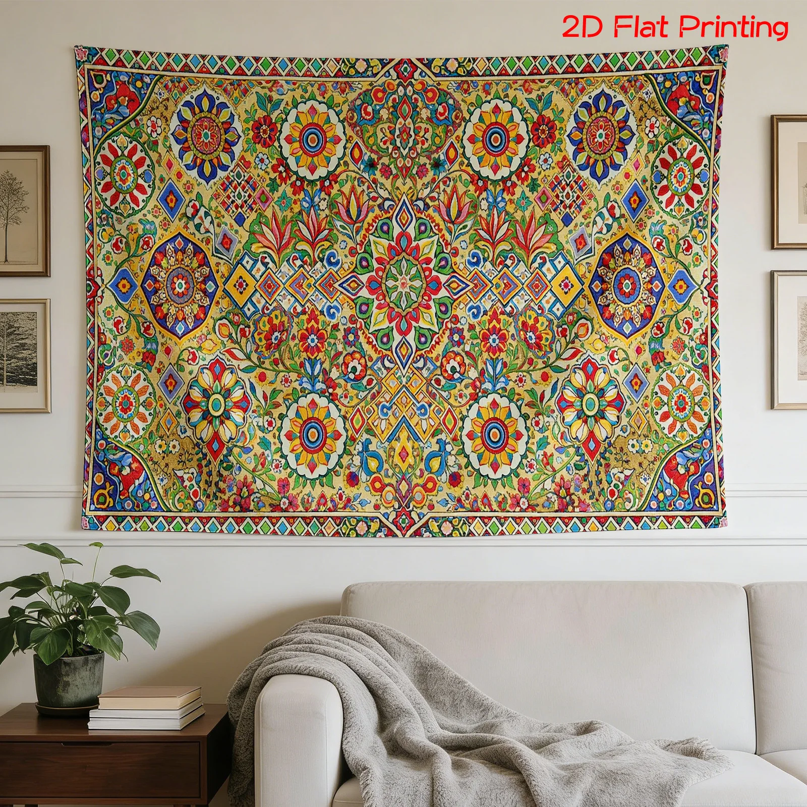 Bohemian Moroccan Tapestry Wall Hanging Large Boho Ethnic Textile Art Print Home Decor Accent Decoration 180x280cm