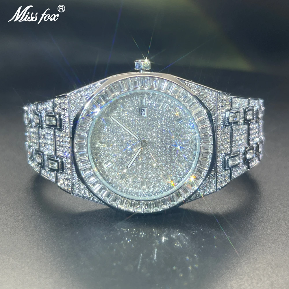 Top Brand Luxury Watch for Men Fashion Iced Out Diamond Watches Hip Hop Date Quartz Wristwatches Male Clock Drop Shipping Hot