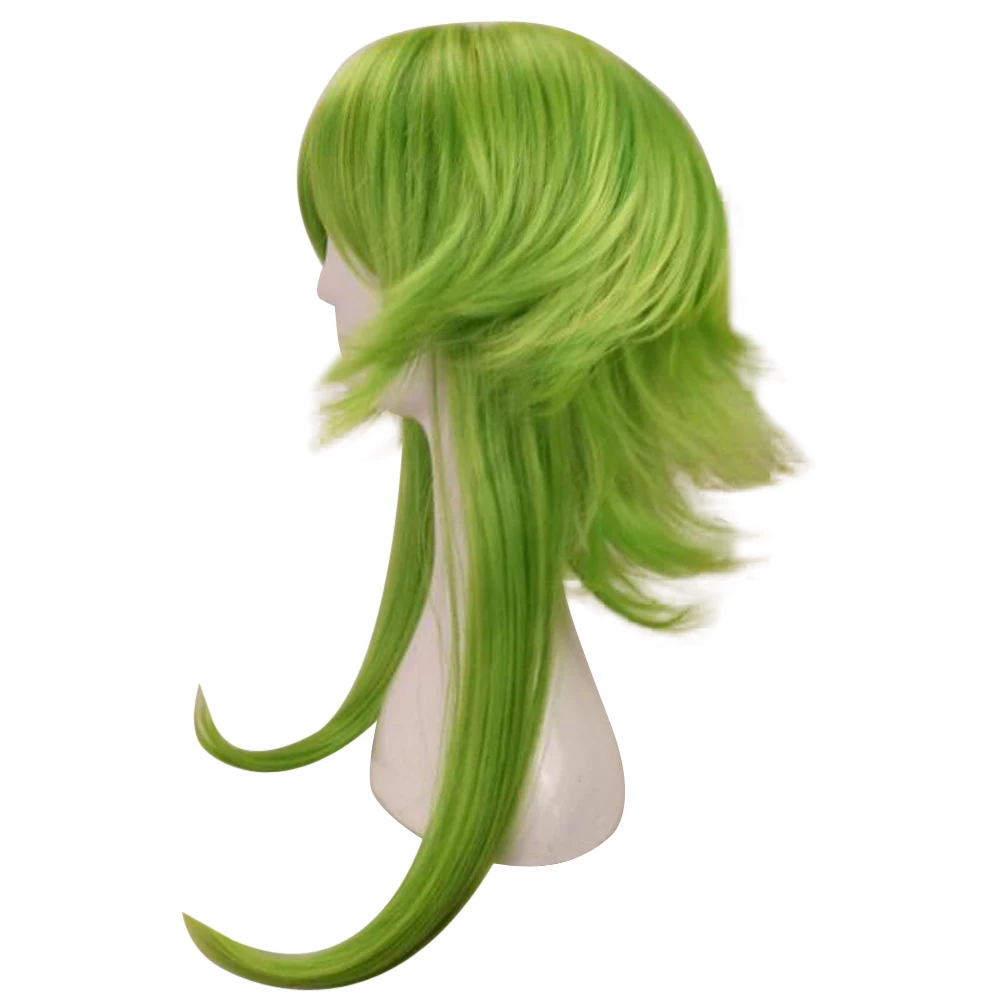 HAIRJOY Women VOCALOID GUMI Cosplay Wig Green Heat Resistant Synthetic Hair Medium Length Straight Costume Wigs