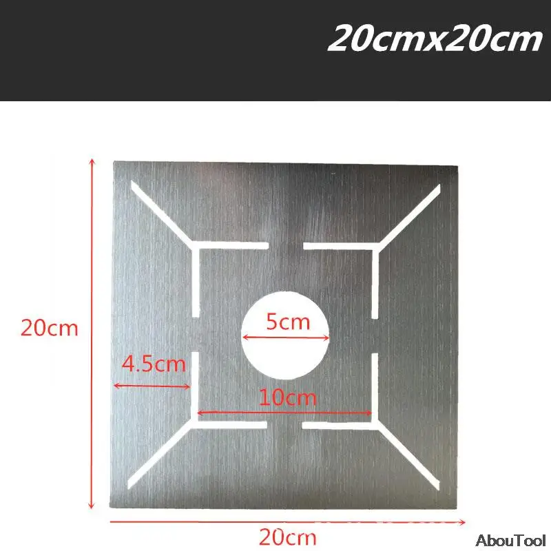 20x20CM Floor Drain Locator Stainless Steel Tile Triangle Ruler Floor Drain Patterns Positioning Ruler Bricklayer Measuring Tool