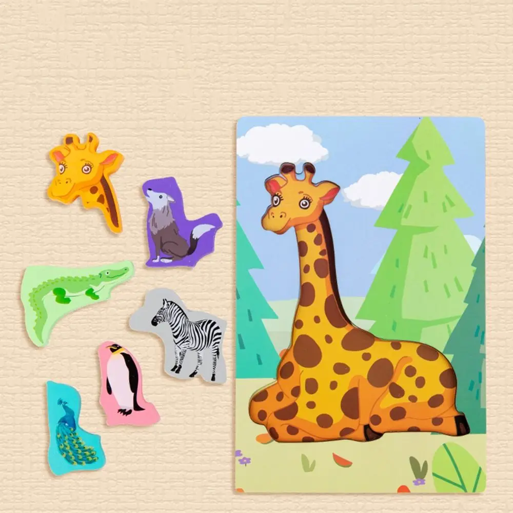 Juego de rompecabezas de barco de vehículo de aprendizaje preescolar Animal, rompecabezas de madera para niños, juguete de inteligencia, rompecabezas de tablero, rompecabezas 3D, Juguetes