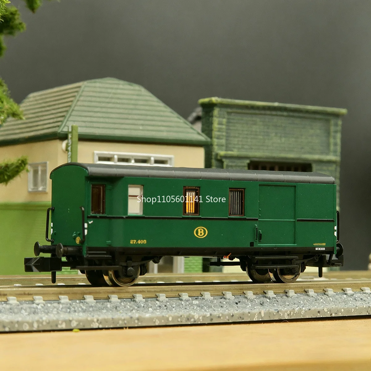 n-scale-1-160-train-model-fleischmann-830156-third-generation-sncb-luggage-van-model-train-carriage-toy