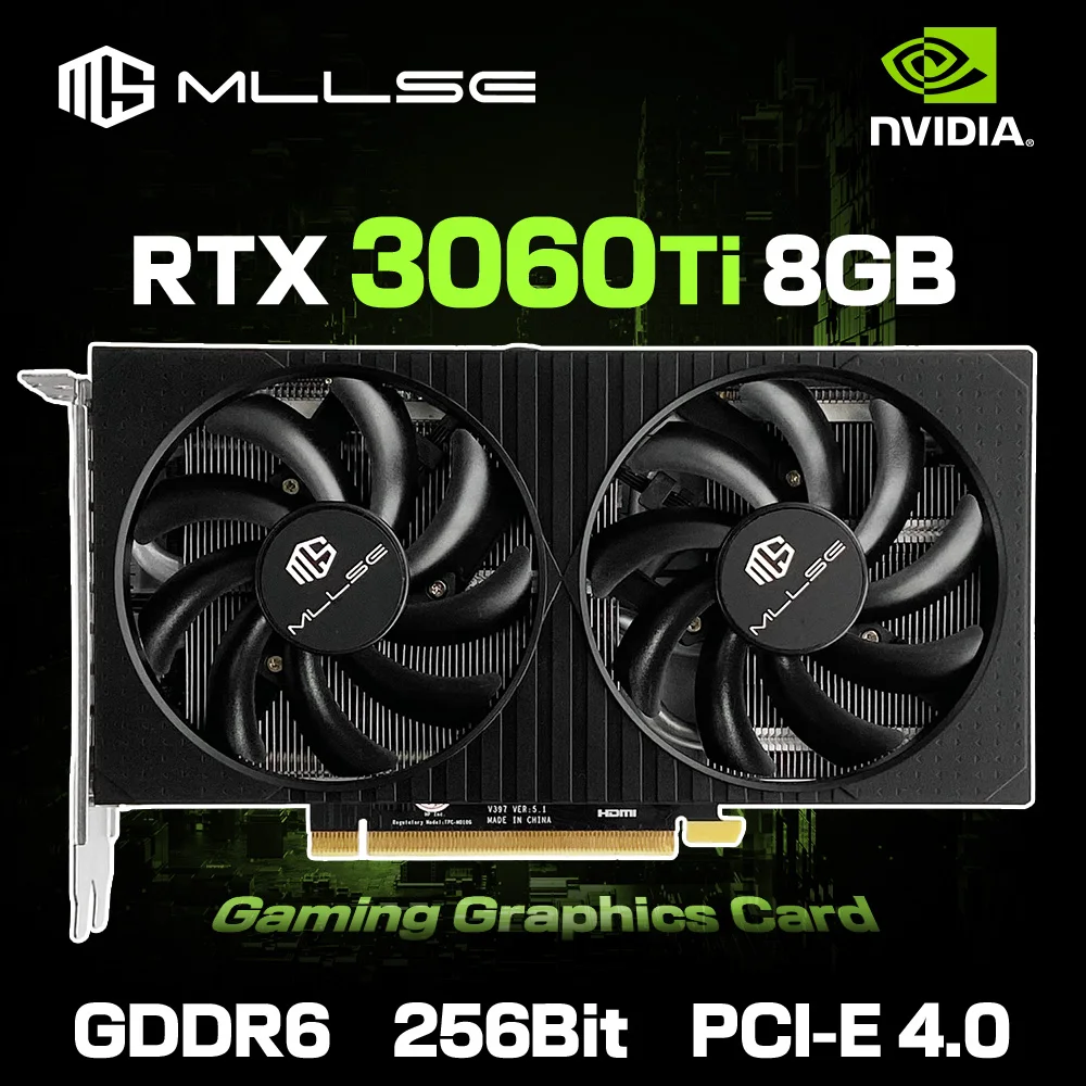 MLLSE RTX 3060Ti 8GB Graphics Card GDDR6 256Bit PCI Express 4.0 ×16 8Pin NVIDIA GPU Rtx 3060Ti Gaming Video Card Placa De Video