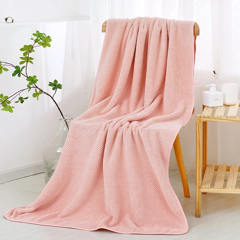 Bath Towel Extra-large Thickened Coral Fleece Suit Household Adult Quick-drying Water-absorbent Face Towel For Beauty Salon