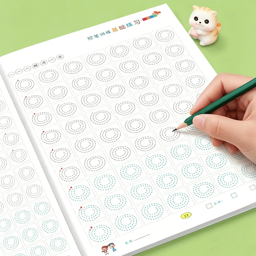 Preschool Spiral & Circle Tracing Workbook 48 Pages Kids Pencil Control Practice Activity Book for Early Learners