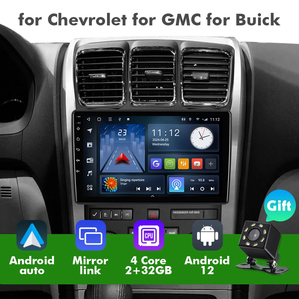 

EBILAEN Android 12 Car Stereo Radio for For Chevrolet GMC Buick Android auto GPS Carplay Mirror Link WIFI