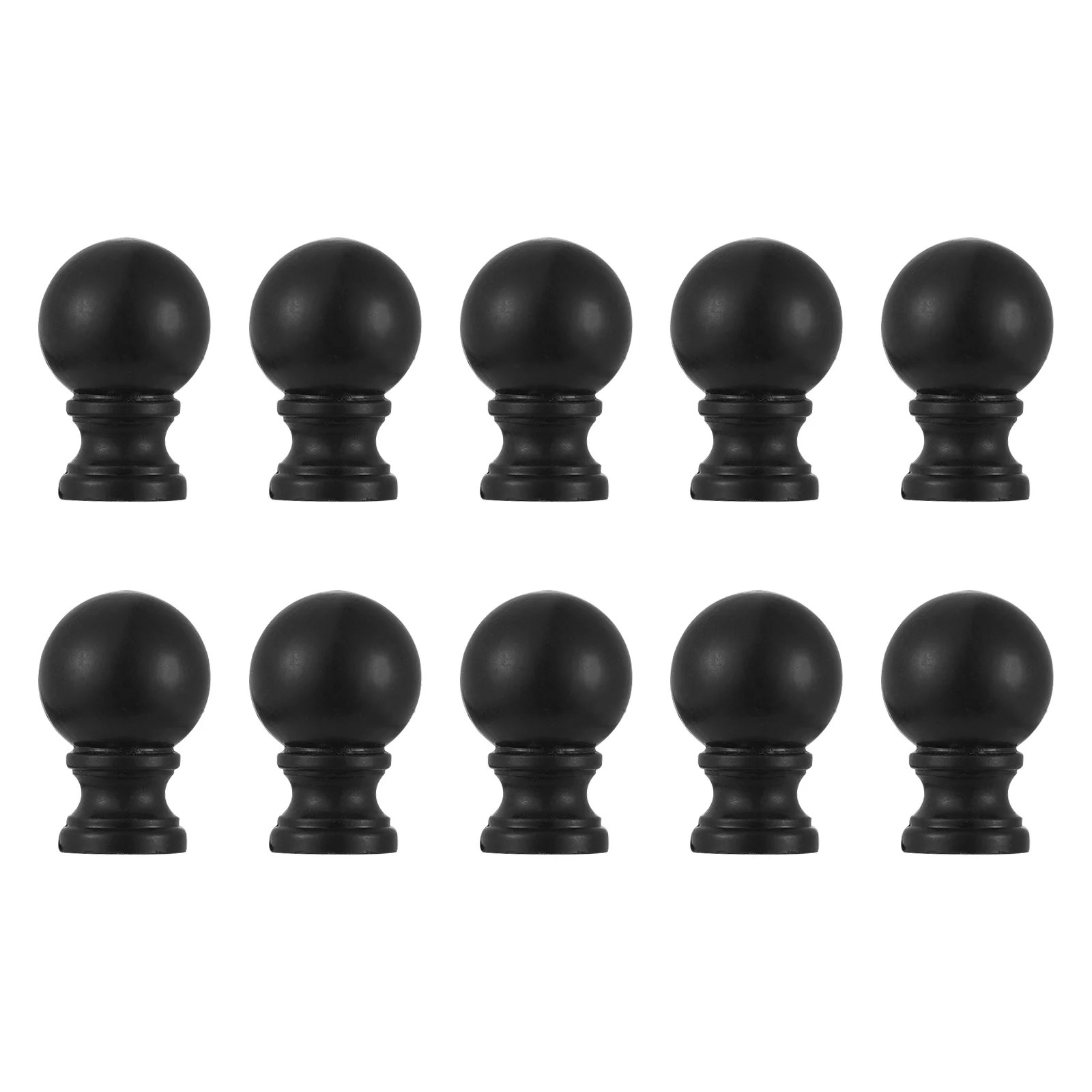 10 PCS Lighting Head Ceiling Curtain Rod Black Floor Lamp Ball Table Finial Accessories Knob Abs Desk