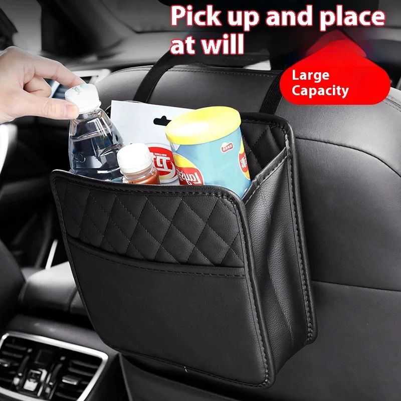 

Multi function PU Leather Car Seat Back Storage Bag for Renault Clio Laguna Megane Duster Tissue Cup Holder Garbage Pocket