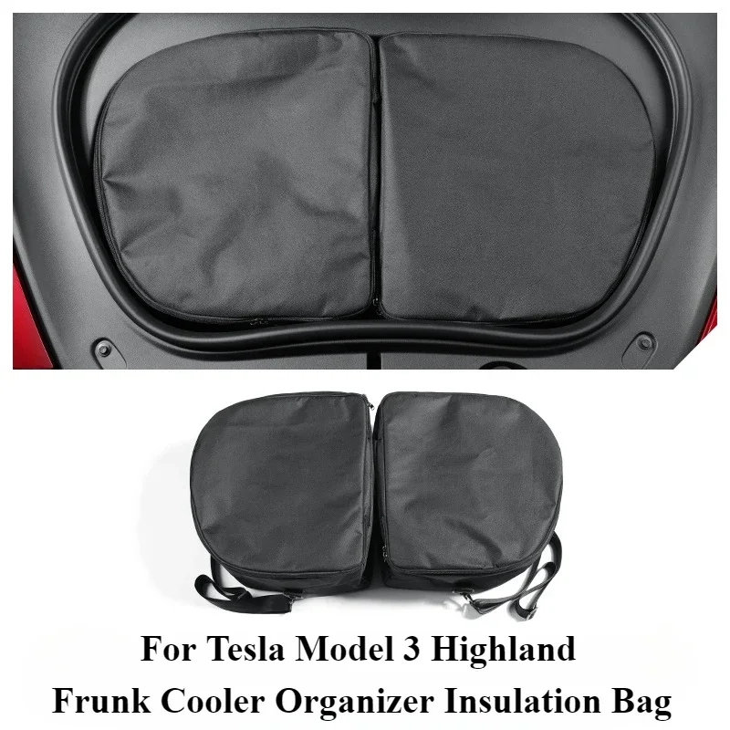 For Tesla Model 3 Highland 2024 Frunk Cooler Organizer Insulation Cooler Bag Waterproof Front Trunk Storage Picnic Accessories