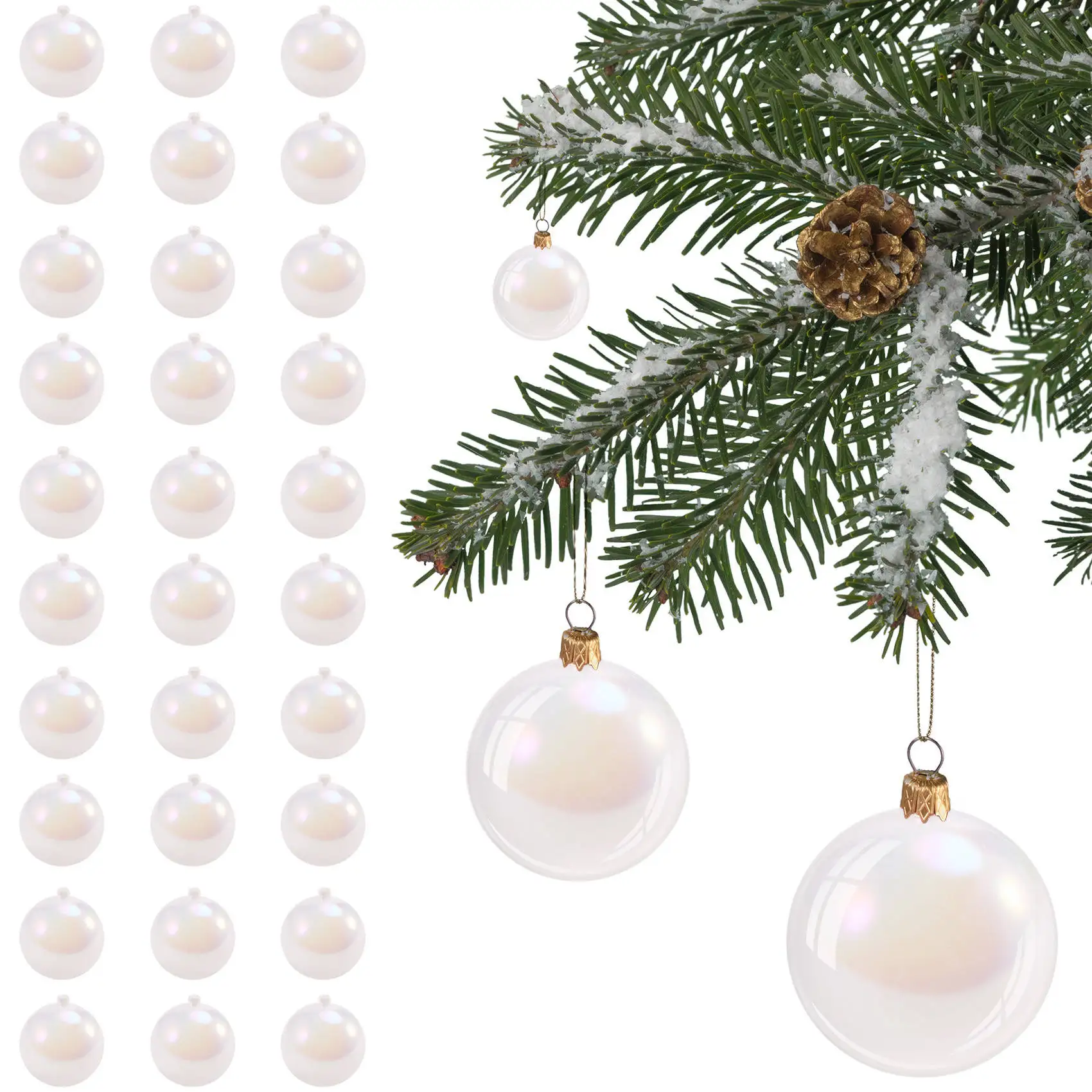 Christmas Iridescent Ornaments,Bubble Hanging Ornaments Balls,Christmas Rainbow Ball for Party,Wedding 50PCS 2 Inch