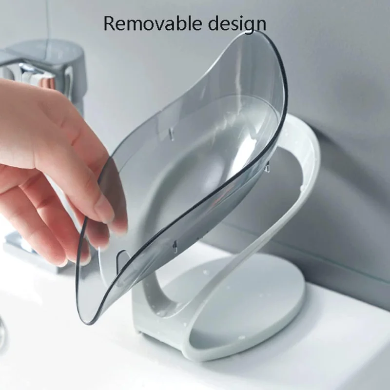 1pcs Leaf-like Soap Holder for Bathroom Leaf Shape Soap Dish with Suction Cup Holder Drain Holder Box Bathroom Accessories