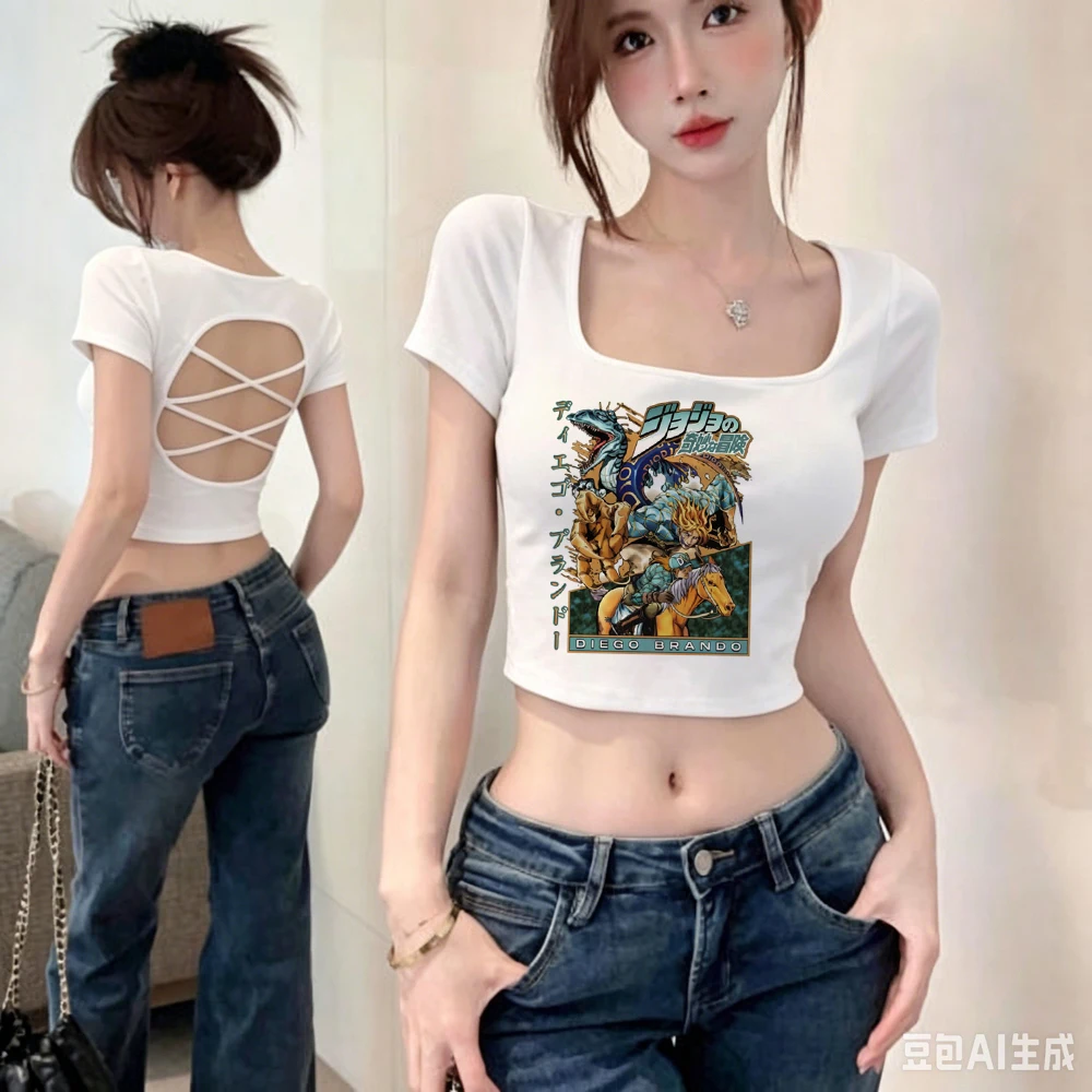 Steel Ball Run cropped top shoujo party japanese cutecore shirt cheap alternative  cutecore korean fashion gyaru