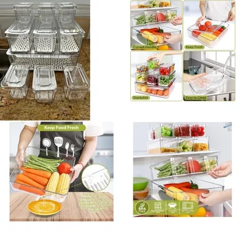 10-Pack Fridge Organizer Bins 1