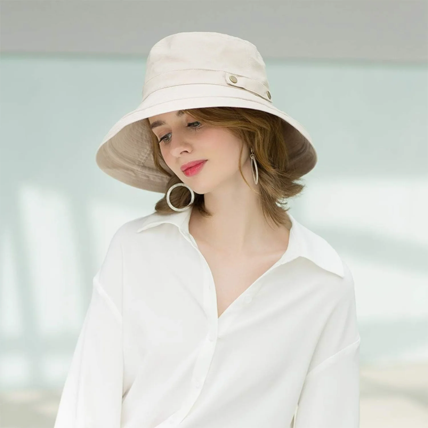 Cappello da sole a tesa larga - Protezione UV definitiva, taglia unica, design più regolabile - Perfetto per le donne attive, ideale per le vacanze da spiaggia