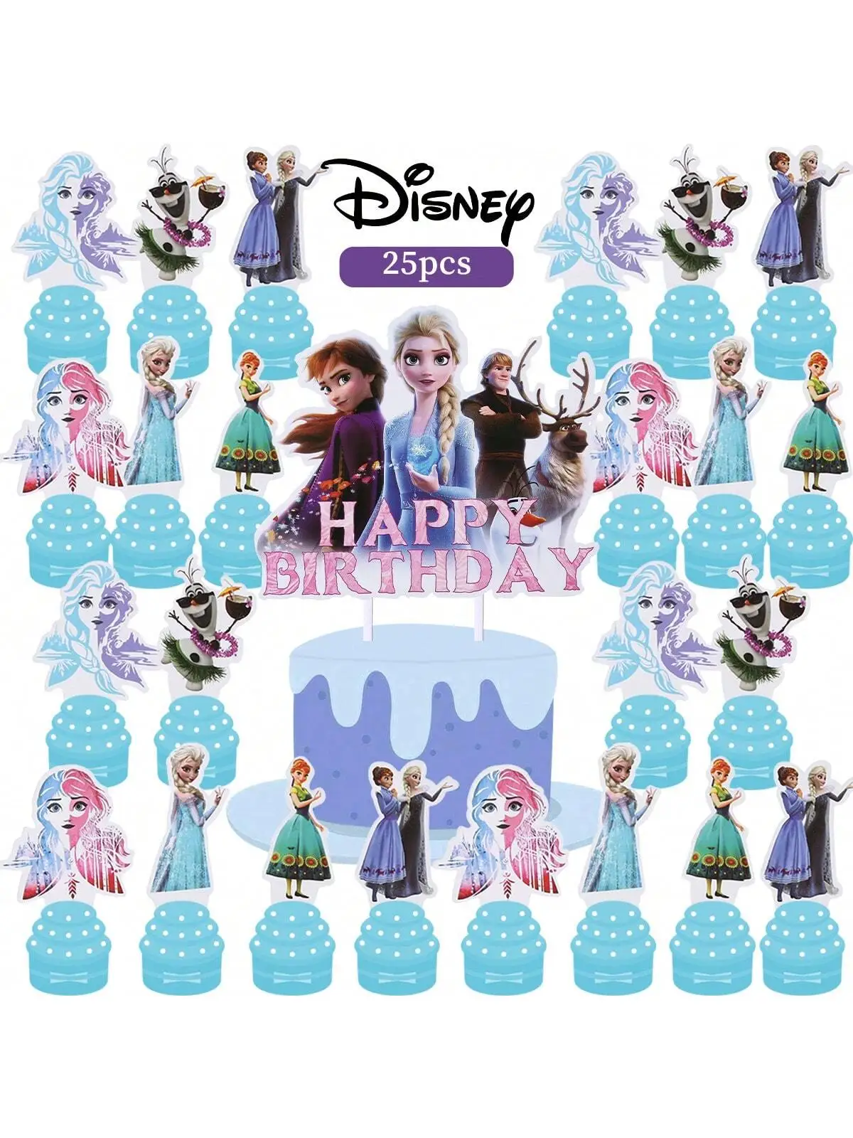 Disney Princess Frozen Cake Toppers Elsa Anna Prinses Verjaardag Ballonnen voor Party Decor Bruiloft Kerstmis Nieuwjaar Decoraties