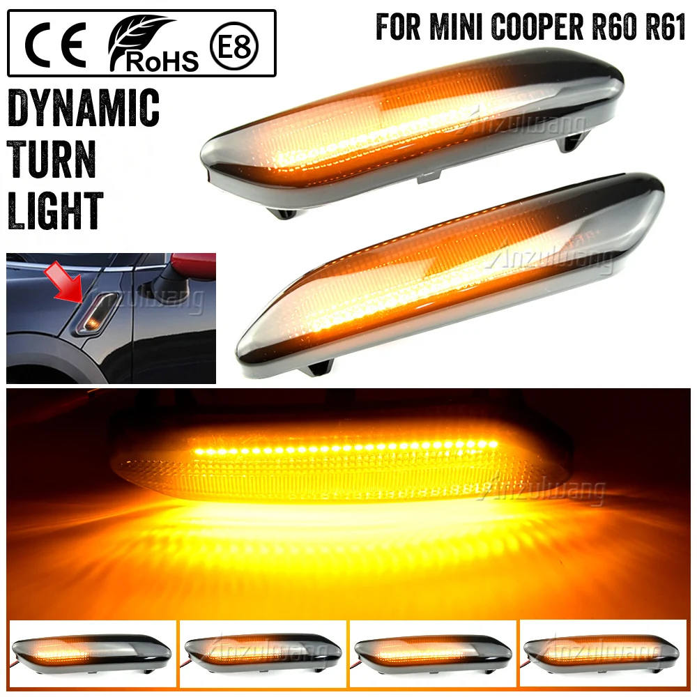 

2PCS Canbus For Mini Cooper R60 Countryman 2010-2017 R61 Paceman 12-2017 Front OEM Side Marker Lights Clear/Smoked Lens NO Light
