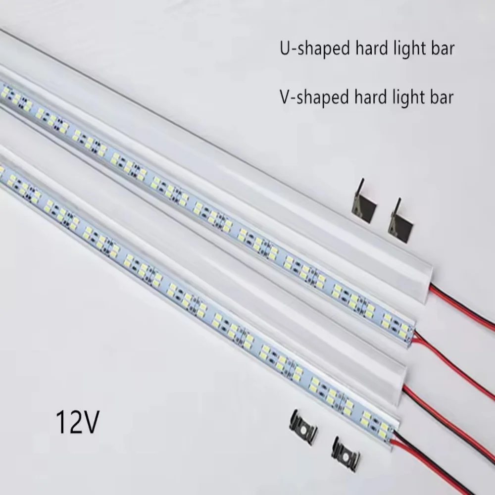 1-10pcsSuper Bright 72LEDs LED bar DC12V 50cm kitchen storage shelf LED profile aluminum channel rigid strip for indoor lighting
