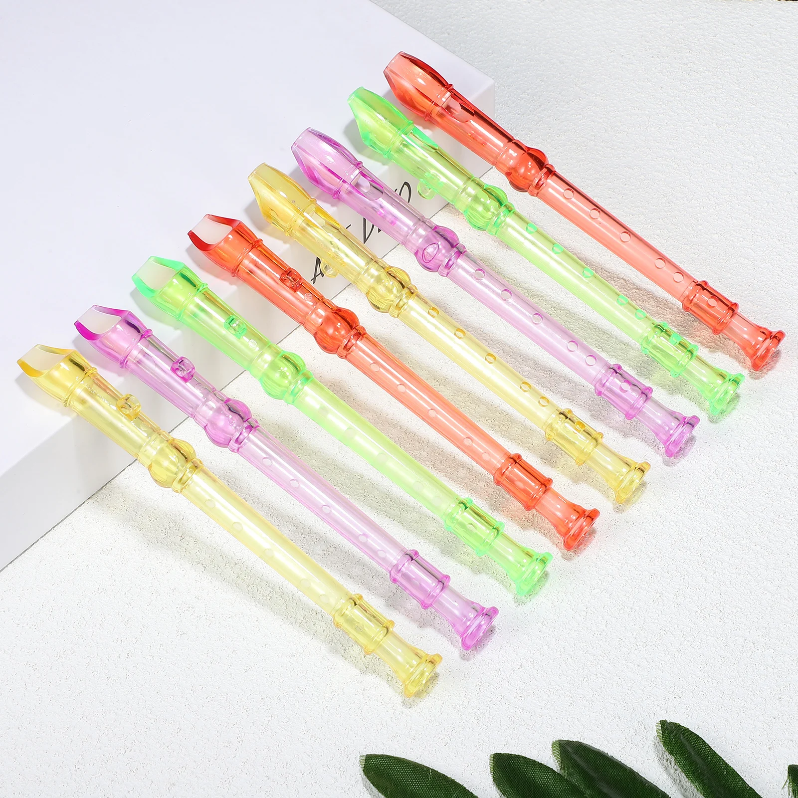 

8Pcs Mini Clarinet 6 Hole Transparent Small Flute Beginner Practice Musical Instrument Easy to Carry Small Clarinet
