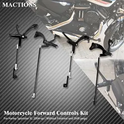 Forward Controls Levers Linkage Without FootPeg Kits Motorcycle For Harley Sportster XL 883 1200 48 72 SuperLow Roadster 2004-Up