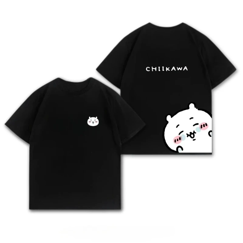 Chiikawa Cute Kawaii Anime Starry Tee Men's Women's Black Retro Cool Graphic Art Print Oversized Short Sleeve Streetwear Top