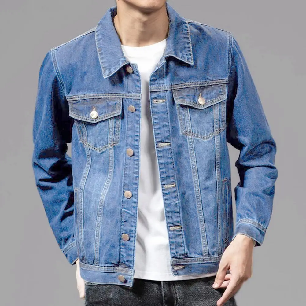 Size S-5XL Spring and Autumn New Style Men's Pure Cotton Fashion Blue Black Mens Casual Denim Jacket Slim Cowboy Coat