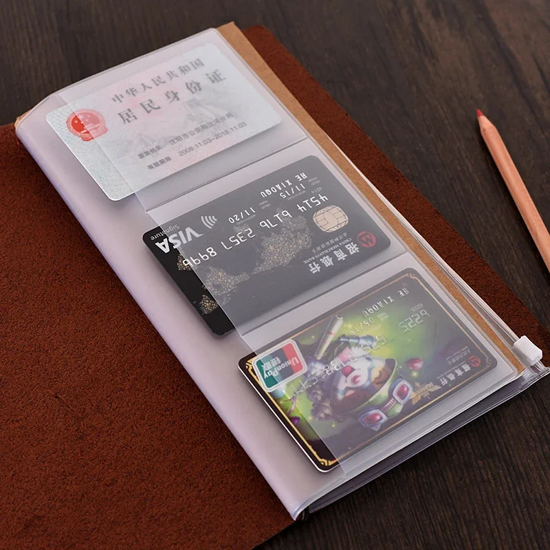 พีวีซีกระเป๋าสำหรับtraveler's notebookวันdiary plannerถุงซิปกระเป๋านามบัตรบันทึกกระเป๋าวางแผนอุปกรณ์2ชิ้น