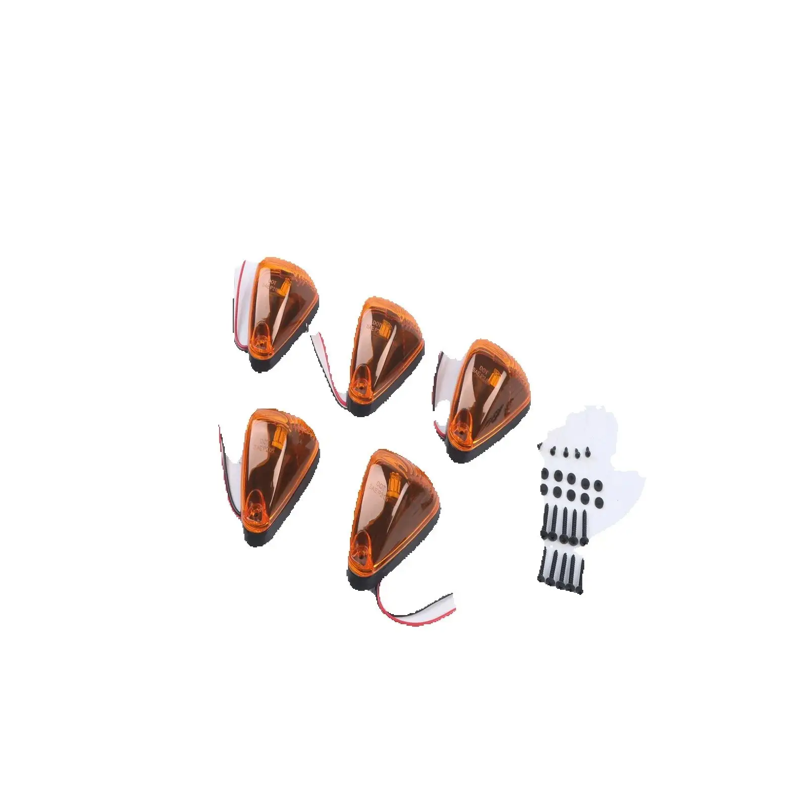 Amber LED Cab Roof Marker Lights Kit FOR Ford F250 F350 F450 1999-2016 Super Duty 5PCS 12V