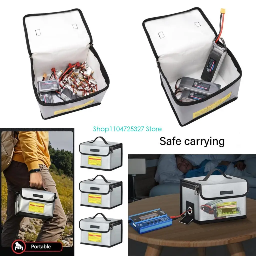 

D8KF Lightweight Fireproof Battery Carrying Case for Drones Double Layer Insulation