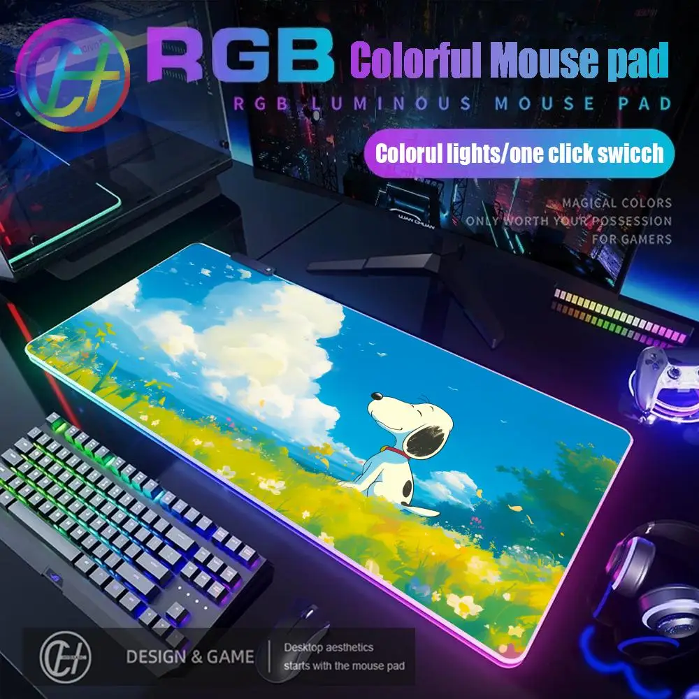 

XXL Mouse Pad RGB Gaming Mouse Pad Desk Mat HD Gamer Large LED Light XXL S-SnoopyS Mouse Pad 120X60CM Mouse Pad