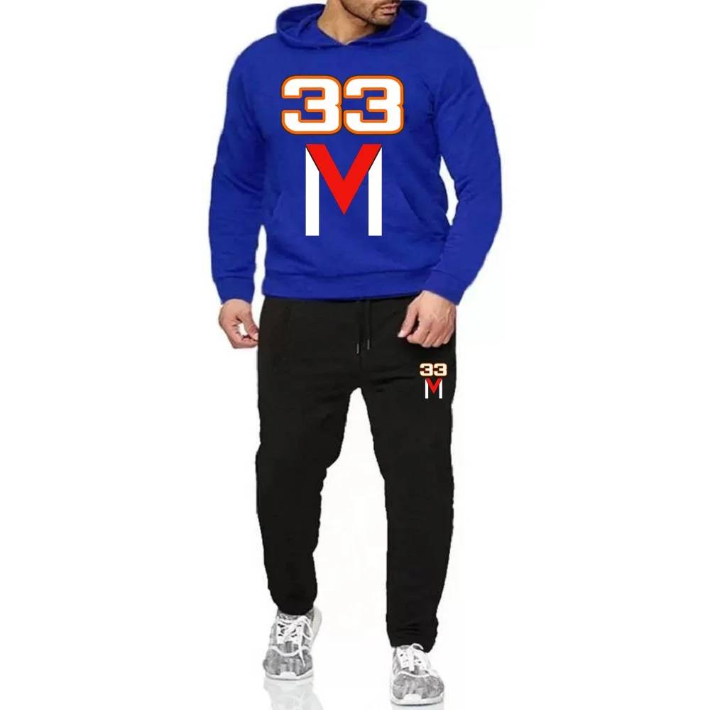 Men 2Pcs Sets Fleece Hoodies And Sweat Pants Set M33 Maxs Car F1 33M Car Track Suit Sportswear Unisex Ensemble Homme