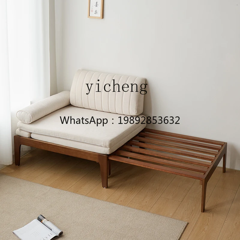 

XLL solid wood sofa bed small apartment single study folding sitting and sleeping multi-functional balcony telescopic sofa bed