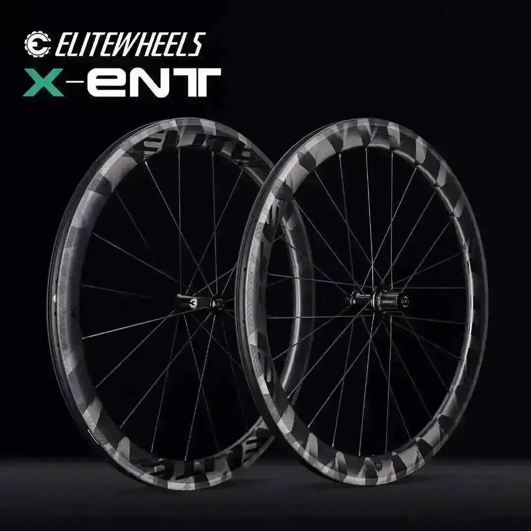 

ELITEWHEELS 700c New Product Road Bike Carbon Wheelset X WEAVE Finish Rims Tubeless Ready Straight Pull Hub Racing Bicycle Wheel