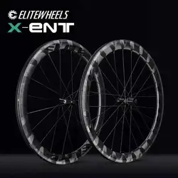 ELITEWHEELS 700c New Product Road Bike Carbon Wheelset X WEAVE Finish Rims Tubeless Ready Straight Pull Hub Racing Bicycle Wheel