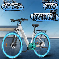 ONESPORT OT07 Electric Bike 250W BAFANG Mid Drive Motor 36V10.4Ah Lithium Battery Travel E-Bike 27.5 Inch Tire Electric Bicycle