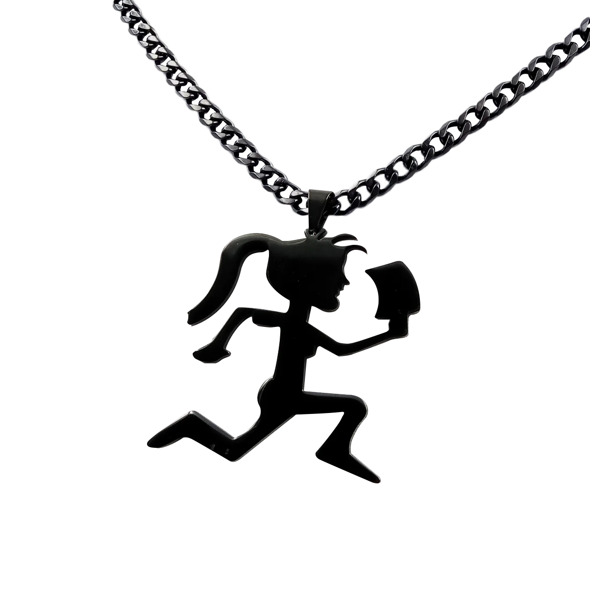 Mens Black Classic Twiztid Juggalo ICP HATCHETMAN Necklace Charms Pendant Stainless Steel Chain 4mm 24 inch