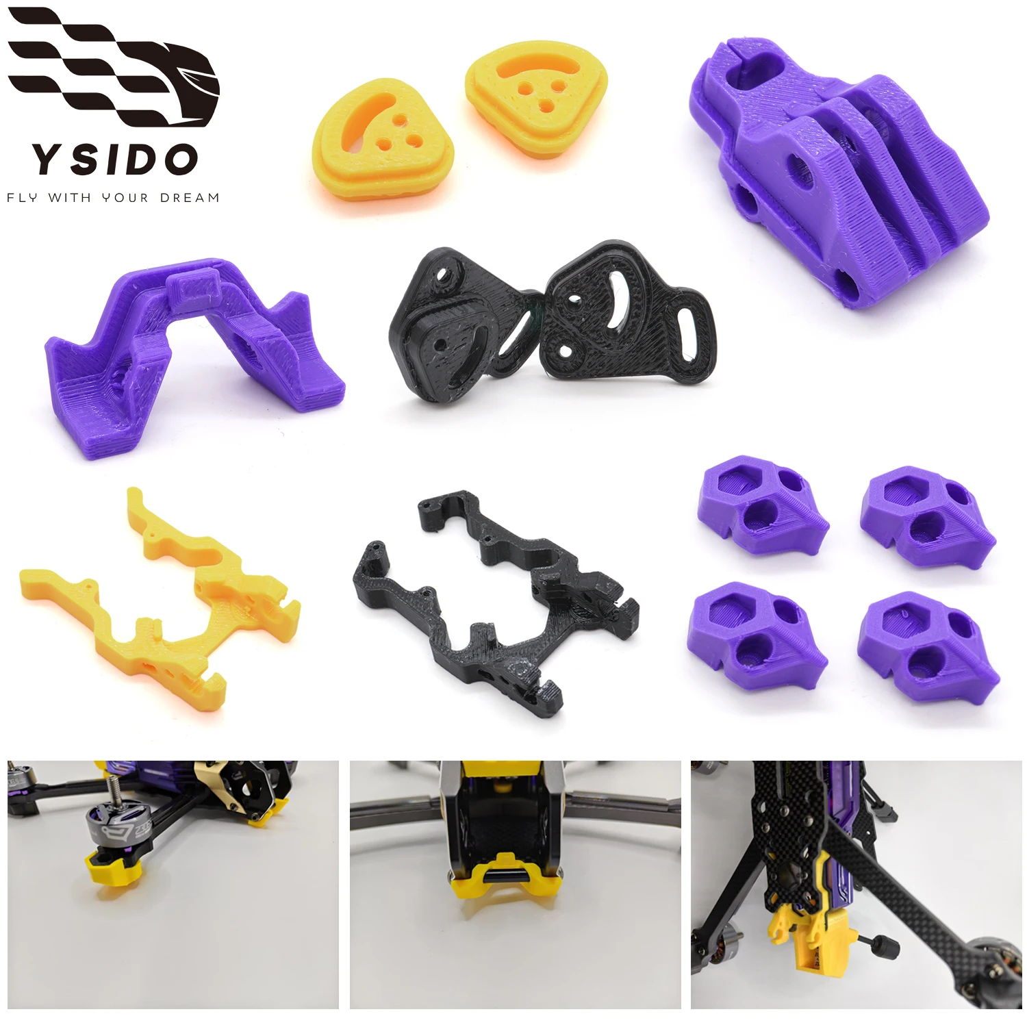 3D Printed Parts TPU Holder Fixed Bracket Seat For SpeedyBee Mario5 5in FPV Racing Drone Frame Kit Replacement Model Accessories