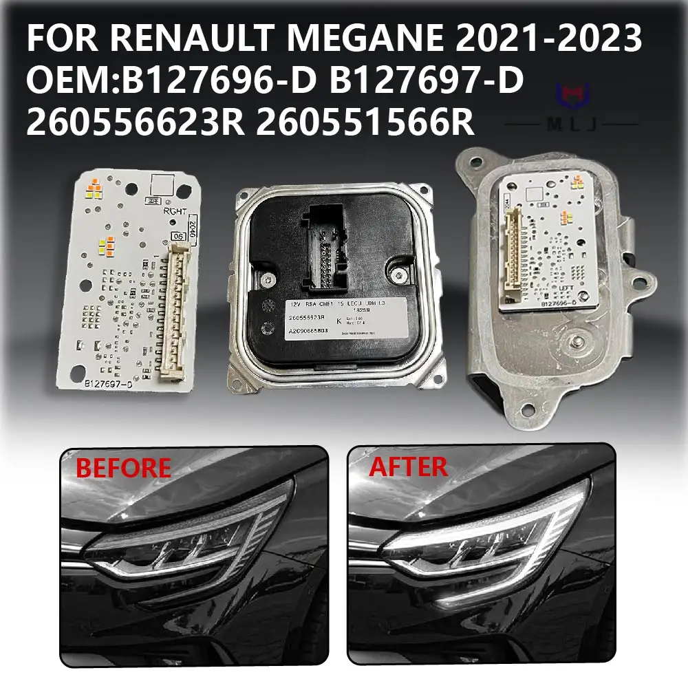 260556623R 260551566R For Renault Megane 2021-2023 LED B127696-D B127697-D Angel Eye Module DRL Light Source Chip Ballast Module