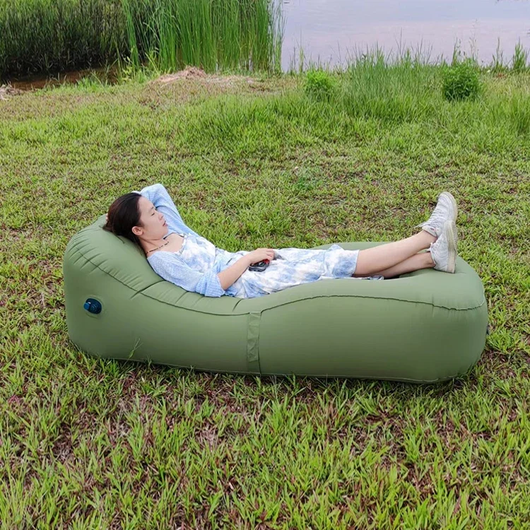 Fast Inflatable Lazy Travel Beach Essential One-button Electric Inflatable Sofa Sleeping Bag Bedroom Sofa Chair