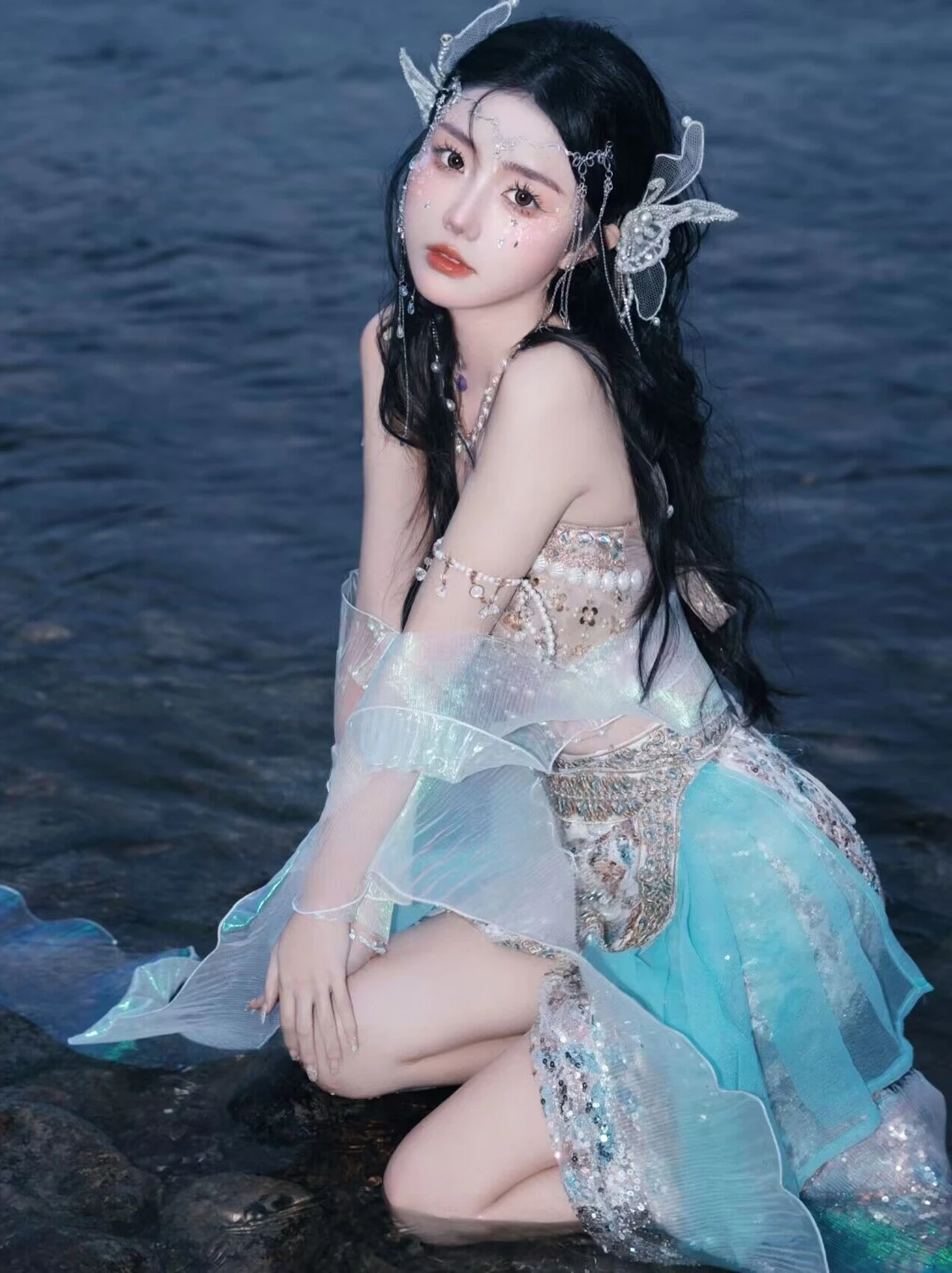 Mermaid Princess Theme Performance Clothes Beach Holiday Travel Photography Artistic Portrait Goddess Style Ethnic Stage Outfits view 4