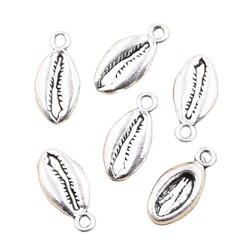 15pcs Charms Bohemian Cowrie Conch Shell 17x8mm Antique Silver Color Plated Pendant Making DIY Handmade Tibetan Finding Jewelry