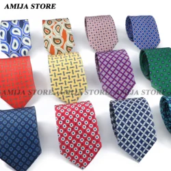 New Soft Silk Ties 57Colors Bohemian Paisley Geometric Pattern 7.5cm Necktie For Men Wedding Business Meeting Casual Suit Gravat